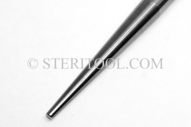 #10340 - 1"(25mm) Stainless Steel SINGLE END Alignment  Bar. 10"(250mm) OAL. Alignment tip = .400" x 7" taper. alignment bar, pry bar, stainless steel, material handling, fabrication